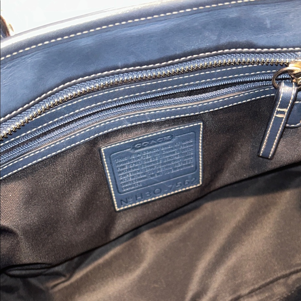Vintage Coach Hampton Blue Leather and Suede Satchel - Picture 16 of 16